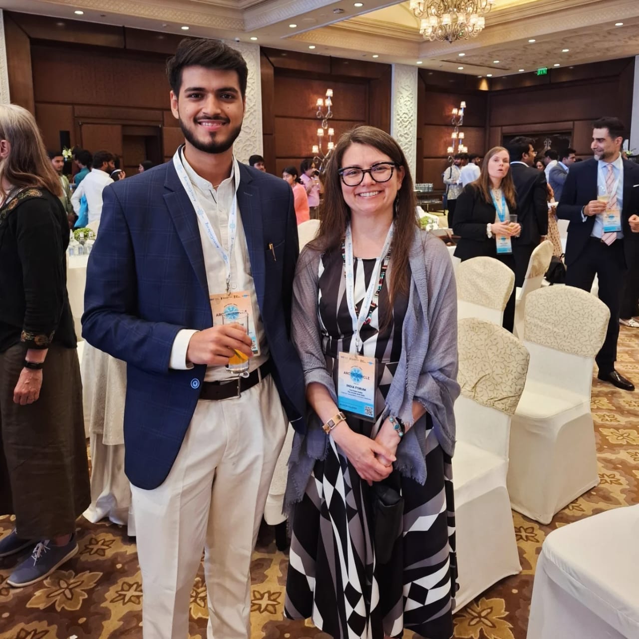 Akshat Mehrotra standing with a Former EU Member.